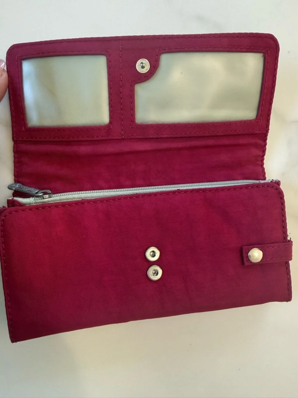Kipling Magenta Fold-Over Wallet